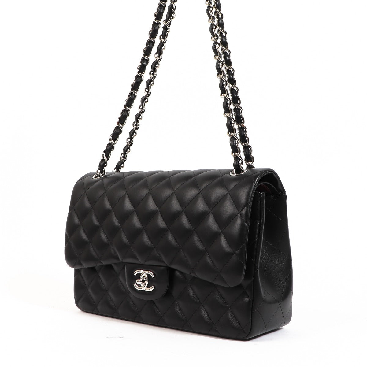 Chanel Black Lambskin Large Classic Flap Bag