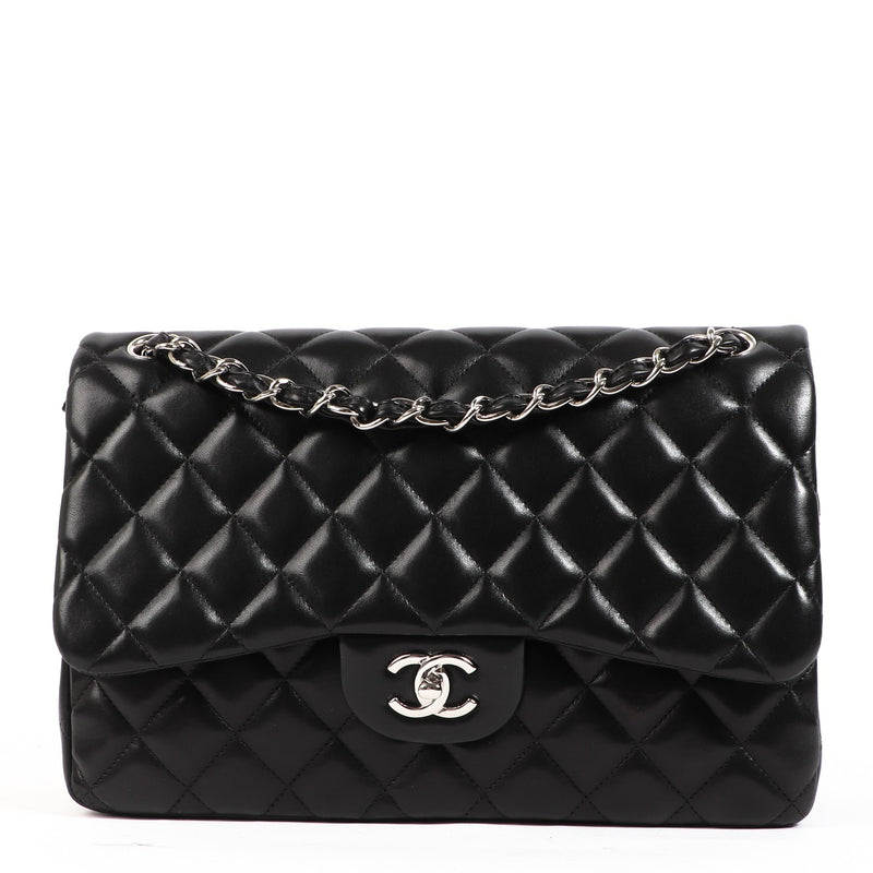 Chanel Black Lambskin Large Classic Flap Bag