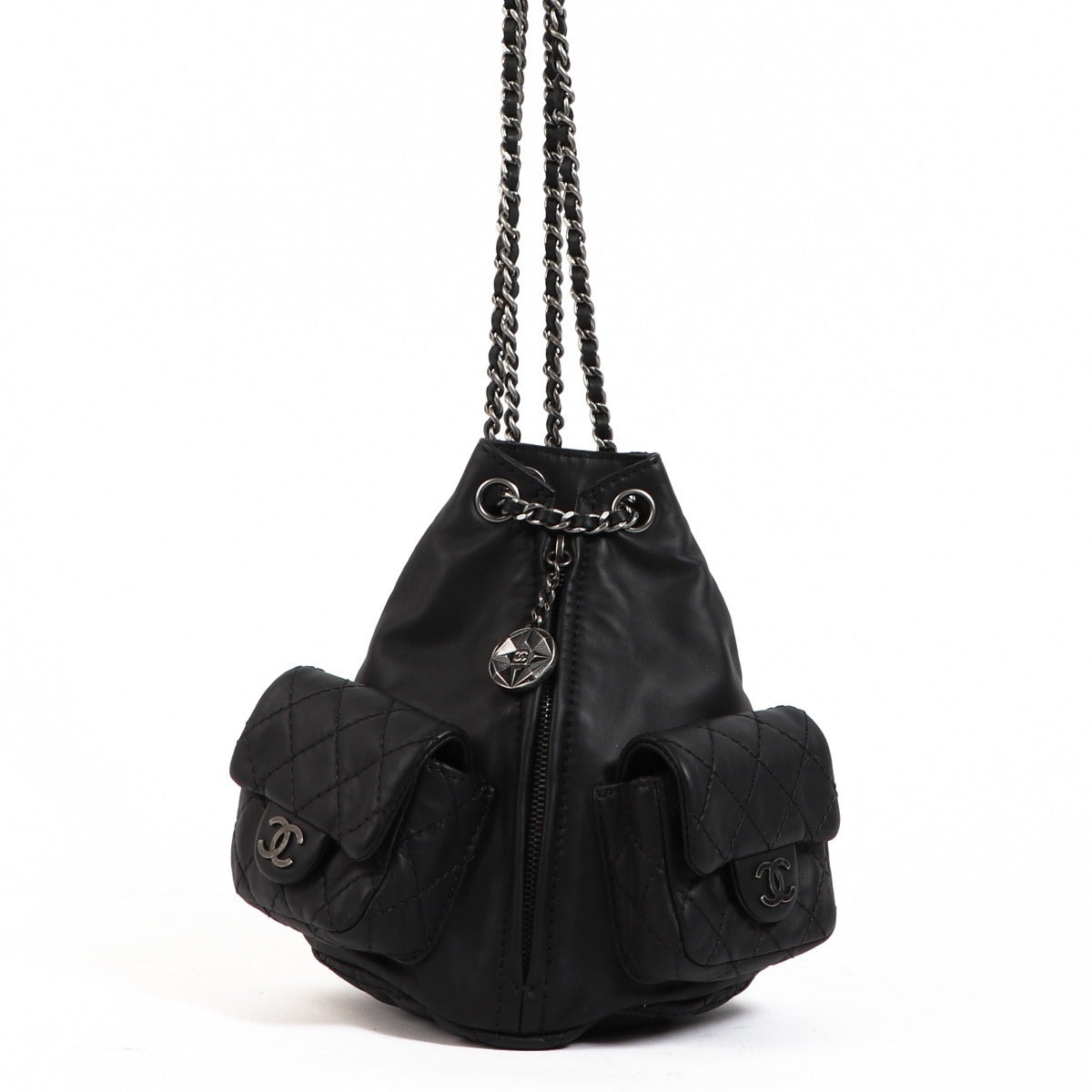 Chanel Black Leather Mini Backpack