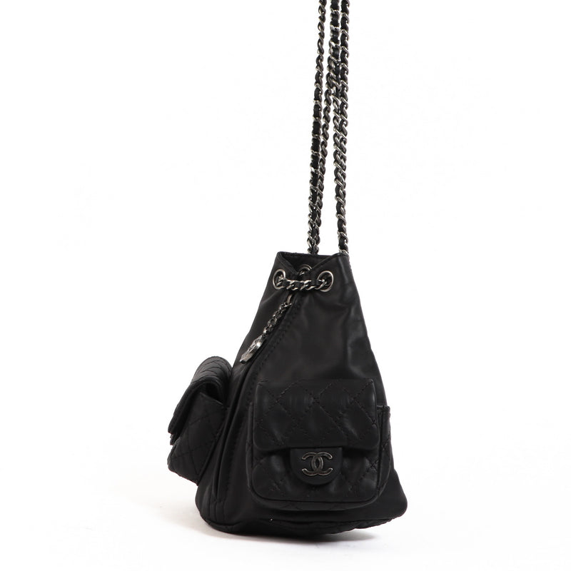 Chanel Black Leather Mini Backpack