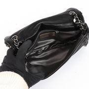 Chanel Black Leather Chain Fringe Shoulder Bag