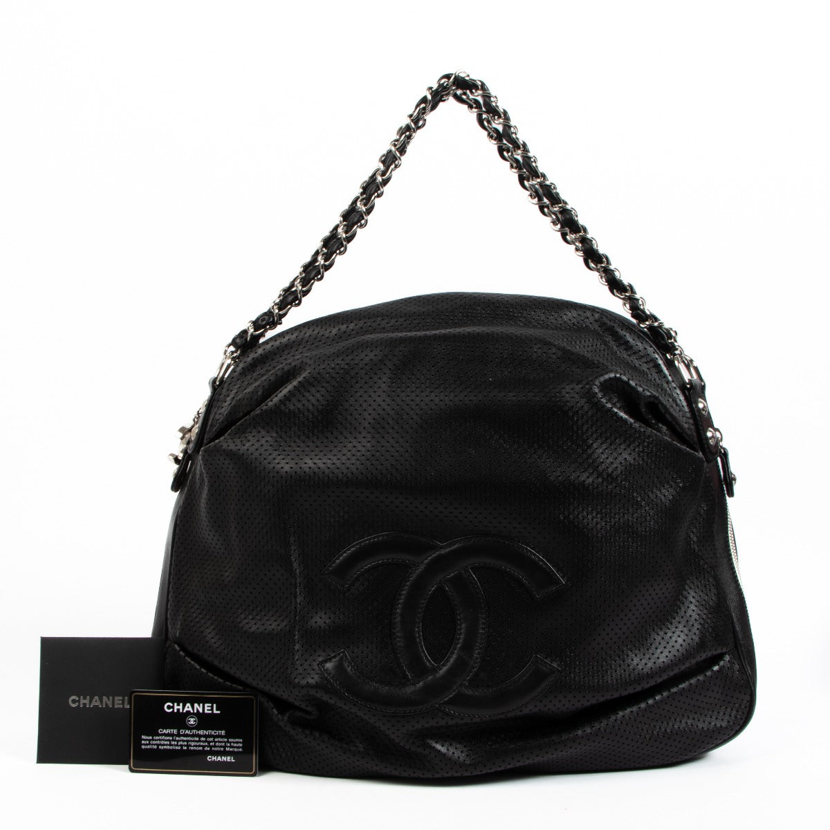 Chanel Perforated Lambskin Baseball Spirit Ligne Bag