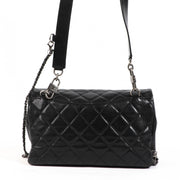 Chanel 2016 Black Goatskin Chain Large Classic Flap Bag