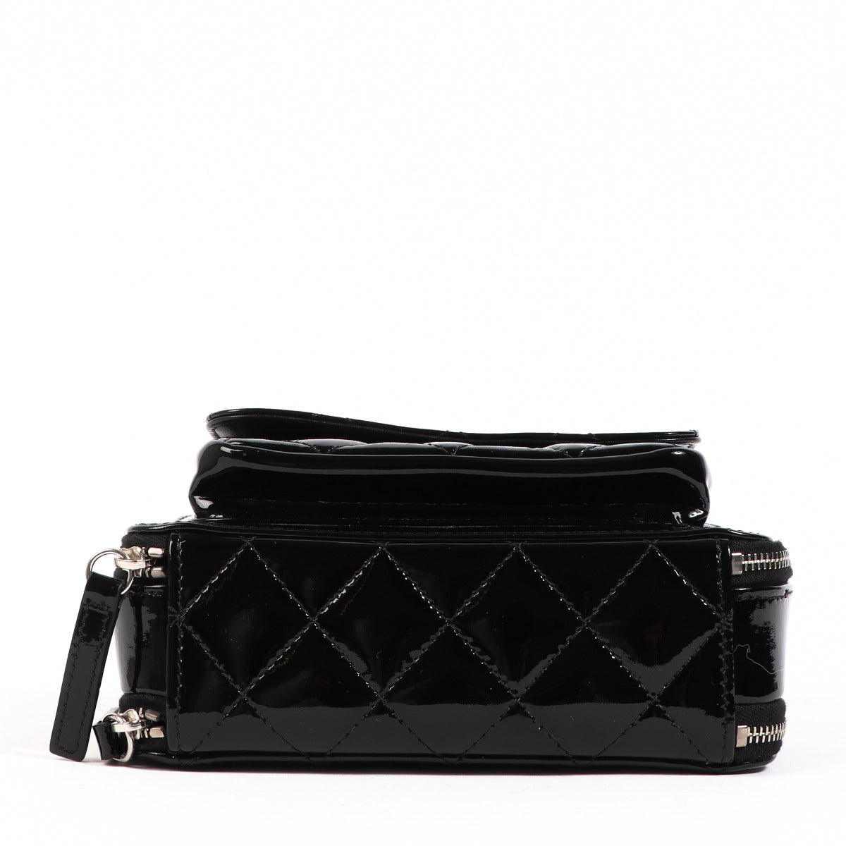 Sac bandoulière Chanel Mini Vanity en cuir verni noir