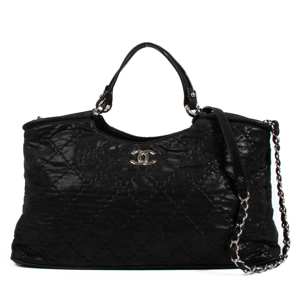 Chanel Black Iridescent Calfskin Sea Hit Tote Bag