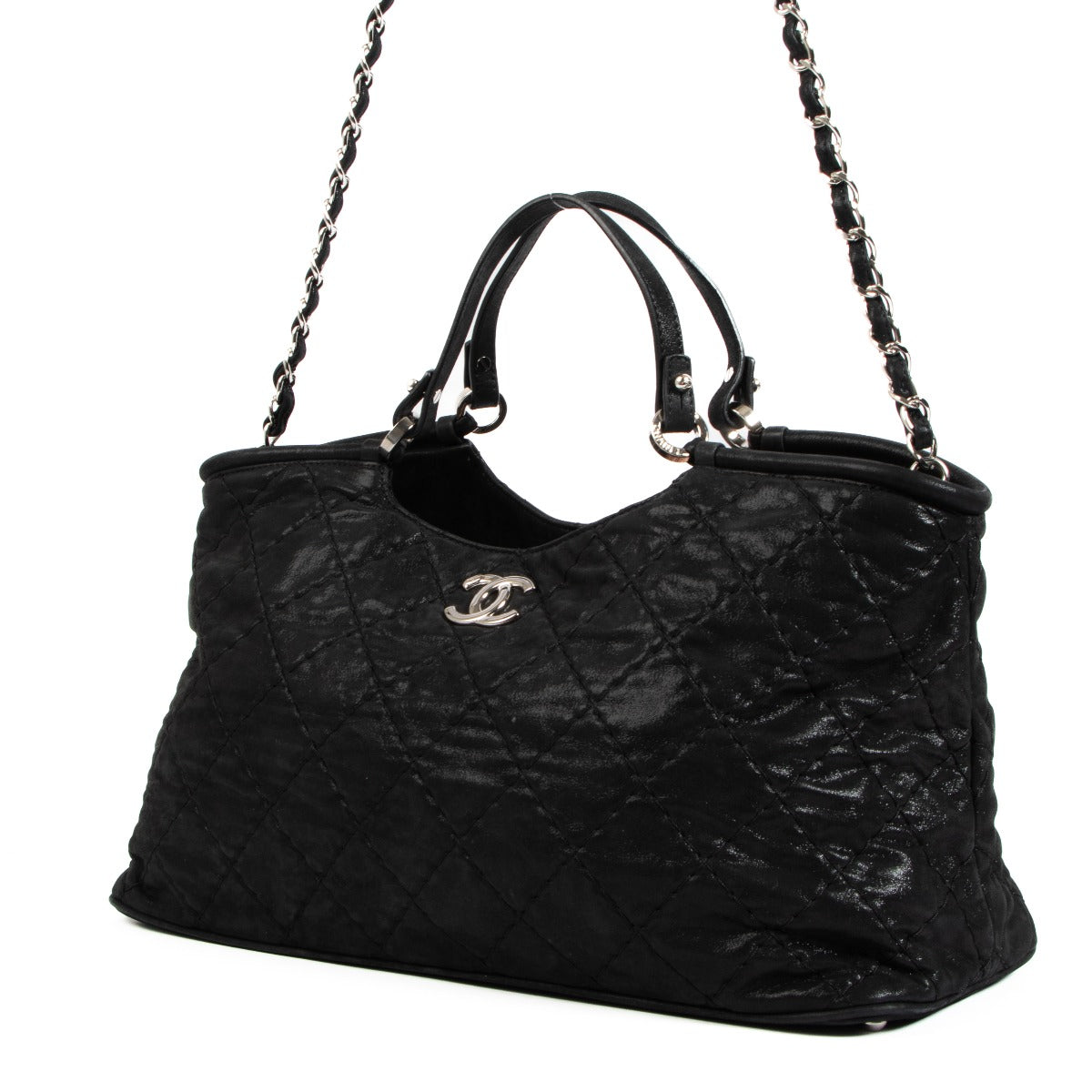 Chanel Black Iridescent Calfskin Sea Hit Tote Bag