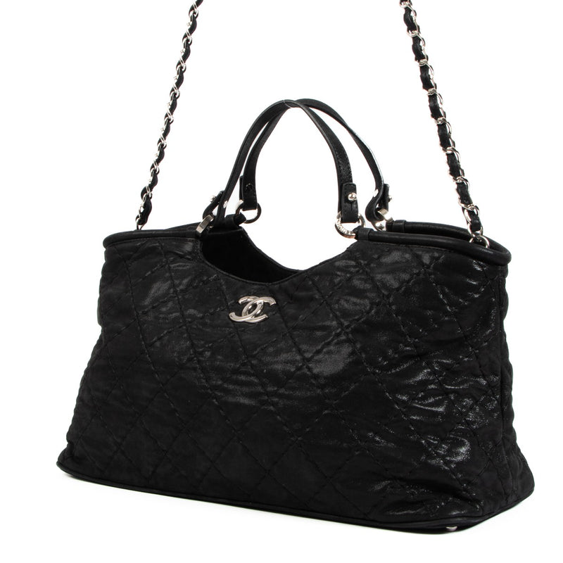 Chanel Black Iridescent Calfskin Sea Hit Tote Bag