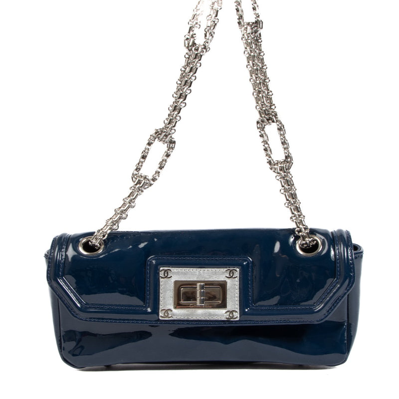 Shop an authentic second hand Chanel Blue Patent Leather Shoulder Bag on Labellov.com