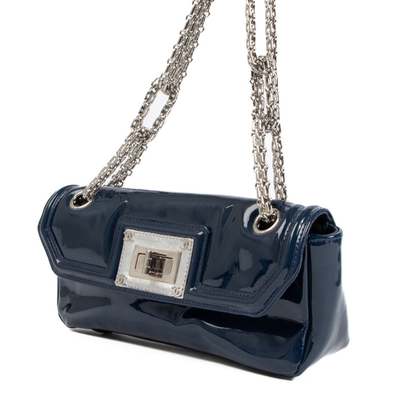 Shop an authentic second hand Chanel Blue Patent Leather Shoulder Bag on Labellov.com