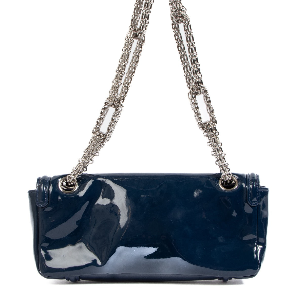 Shop an authentic second hand Chanel Blue Patent Leather Shoulder Bag on Labellov.com