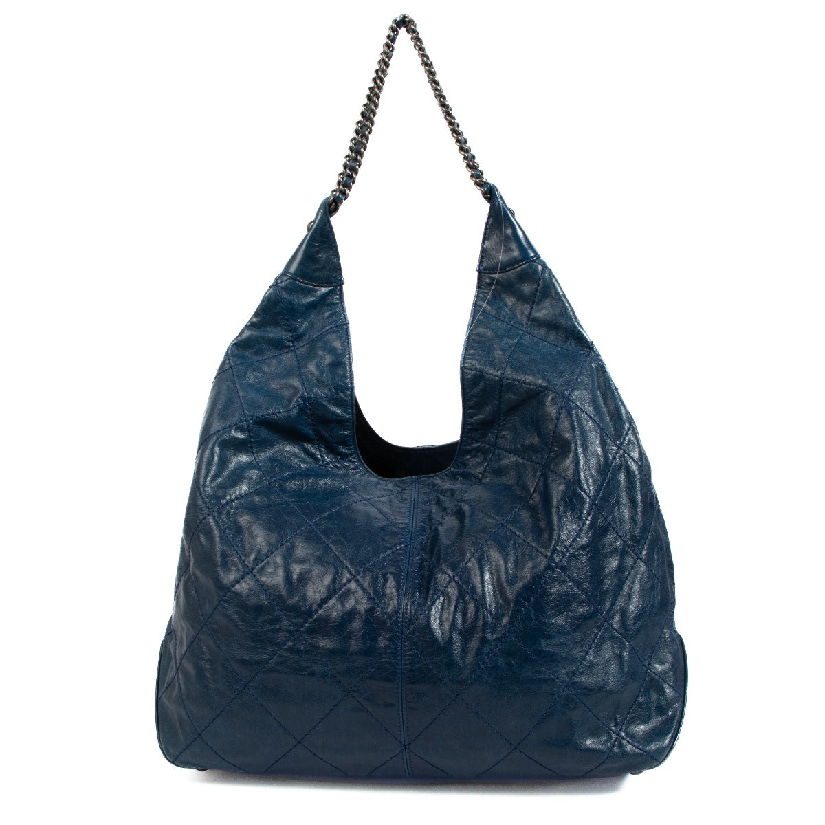 Chanel Blue Aged Calfskin Coco Supple Hobo Bag