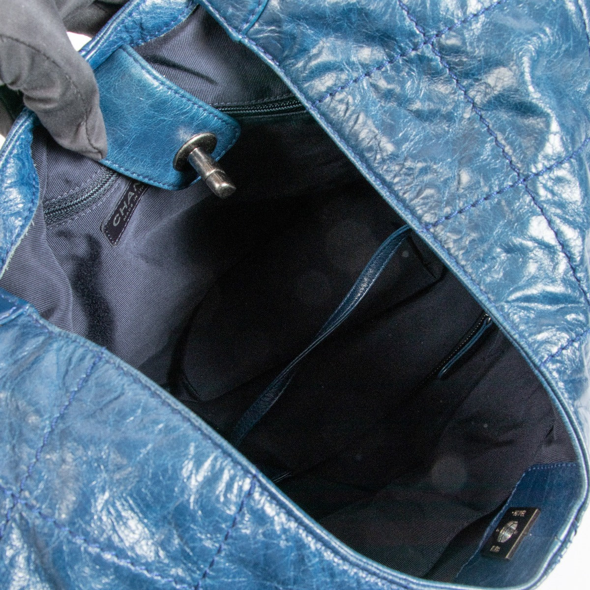 Chanel Blue Aged Calfskin Coco Supple Hobo Bag