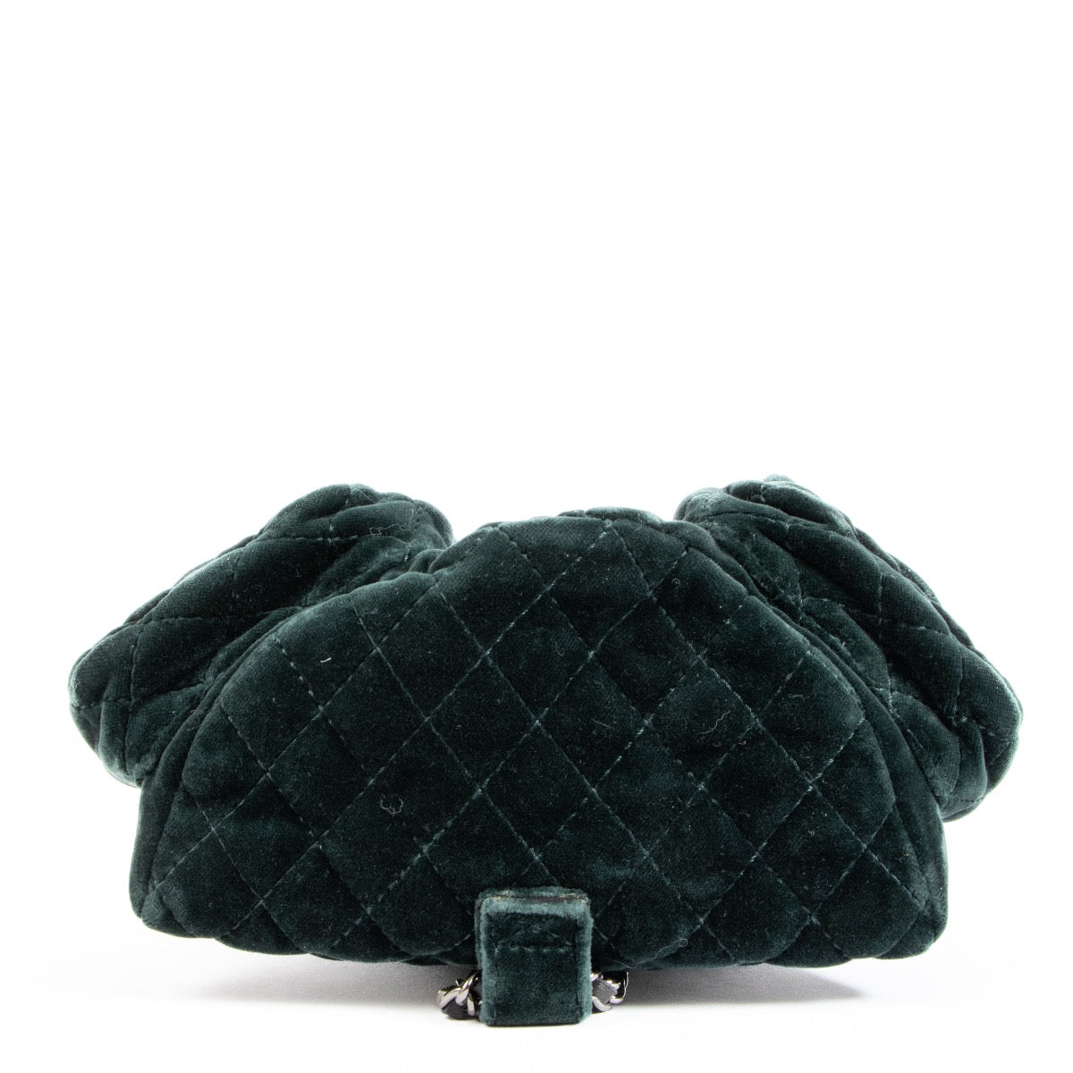 Buy an authentic second hand Chanel Green Velvet Mini Backpack in very good condition at Labellov