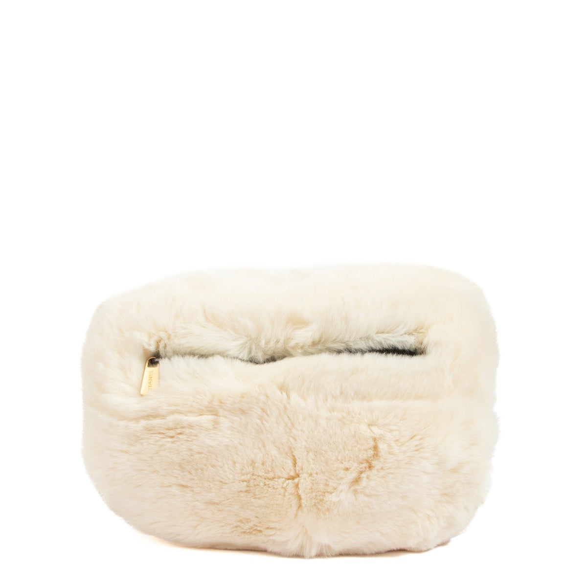 Buy an authentic second hand Chanel White Interlocking CC Logo Fur Hand Muff in very good condition at Labellov
