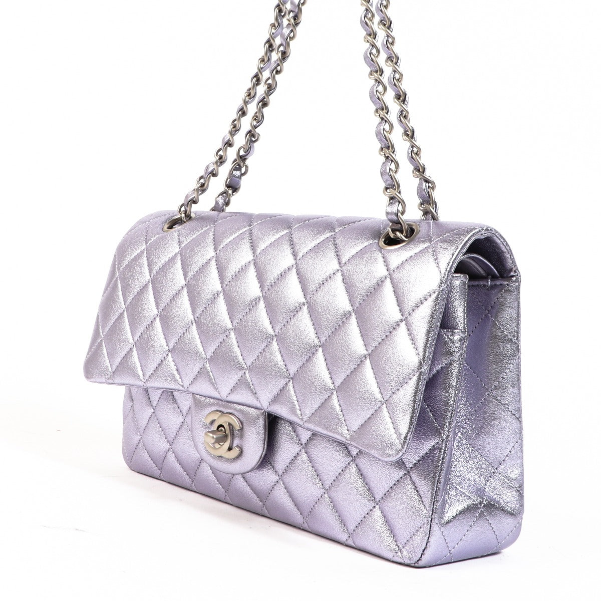 Chanel Metallic Purple Classic Flap Bag