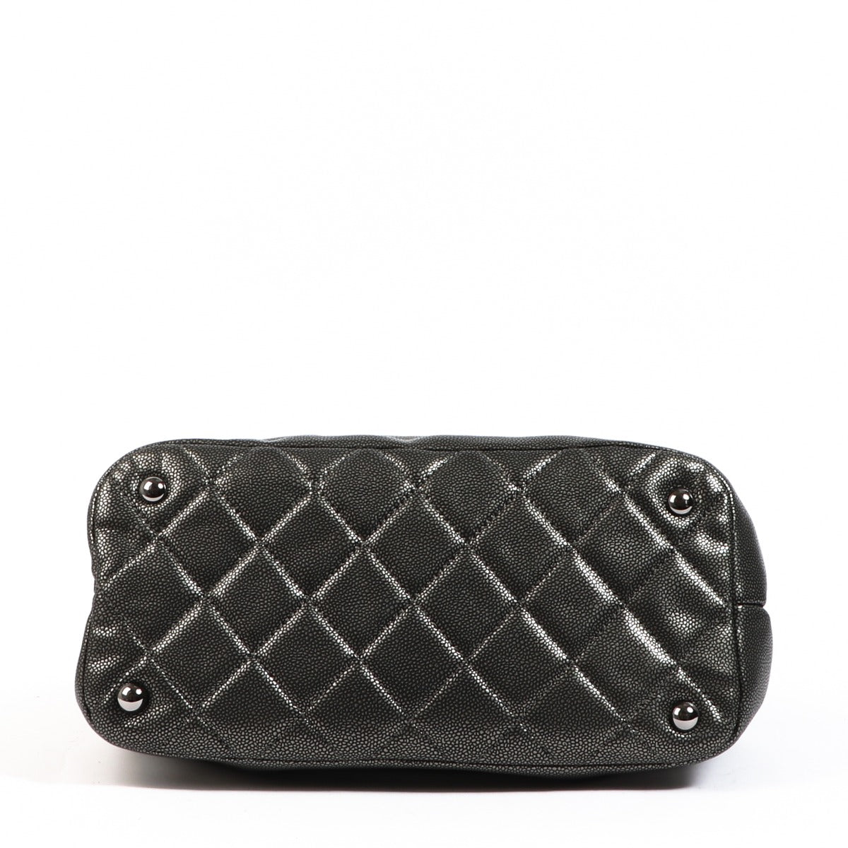 Chanel Metallic Grey Calfskin Timeless CC Soft Tote Bag