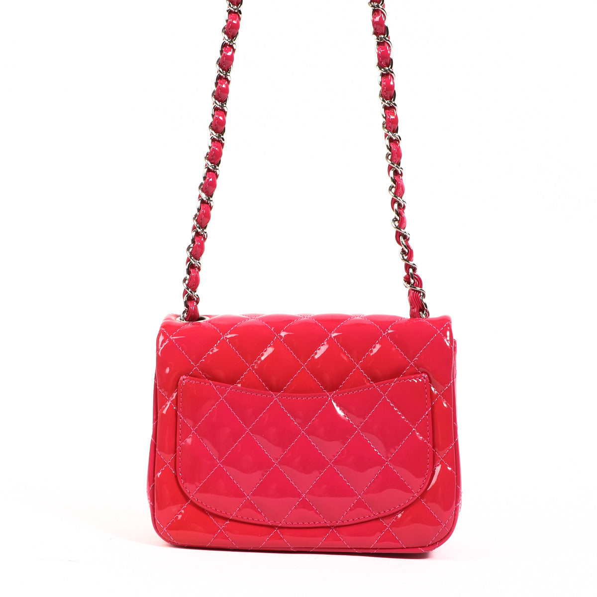 Chanel Pink Mini Square Patent Leather Classic Flap Bag