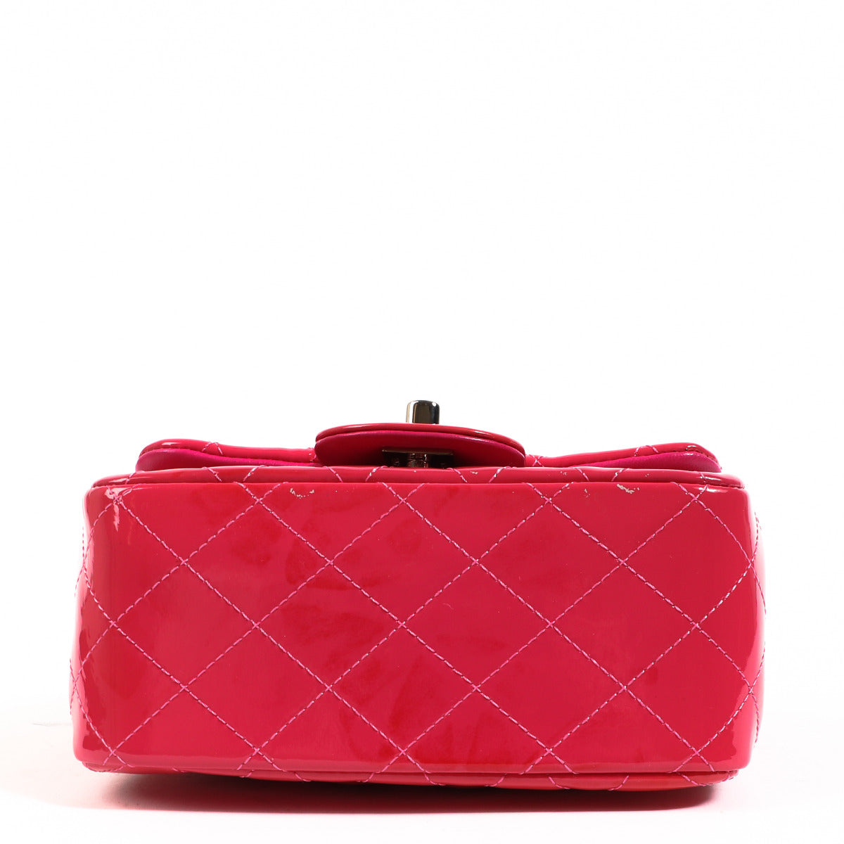 Chanel Pink Mini Square Patent Leather Classic Flap Bag
