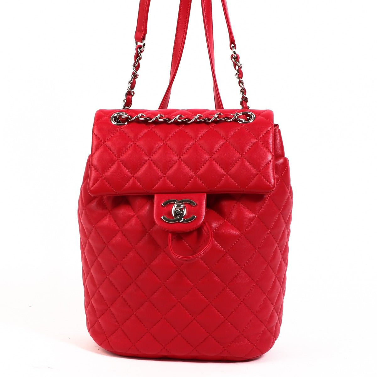 Chanel Urban Spirit Red Lambskin Backpack