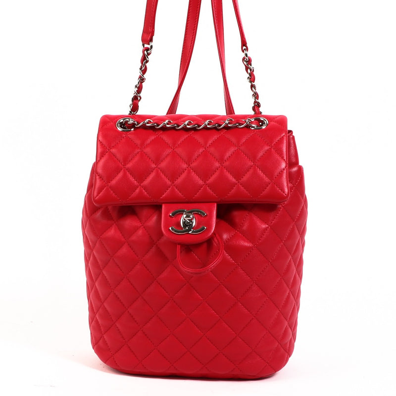 Chanel Urban Spirit Red Lambskin Backpack