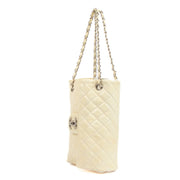 Chanel Beige Patent Leather Classic Flap Bucket Bag