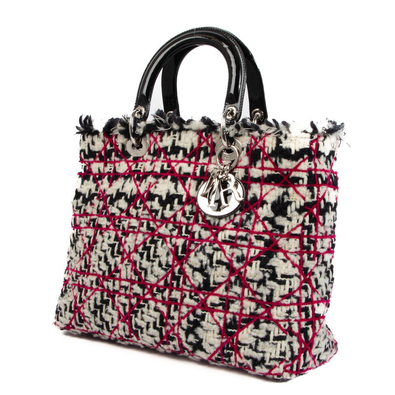 Shop an authentic second hand Christian Dior Multicolor Quilted Tweed Lady Dior on Labellov.com