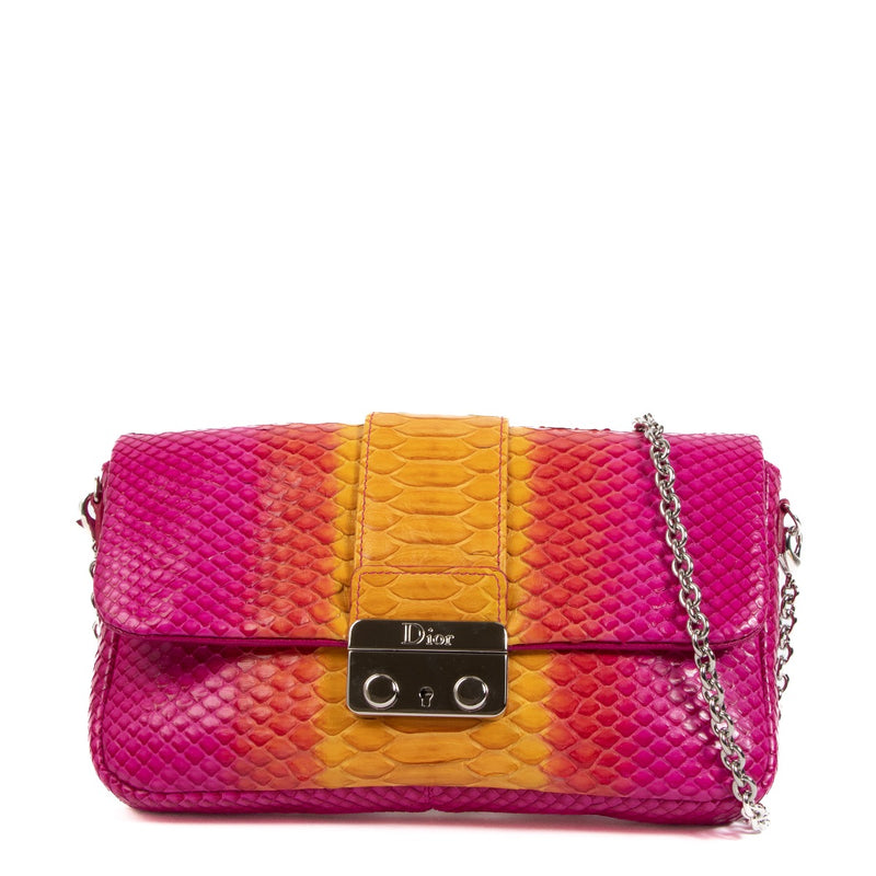 Shop an authentic second hand Christian Dior Multicolor Python New Lock Pouch on Labellov.com