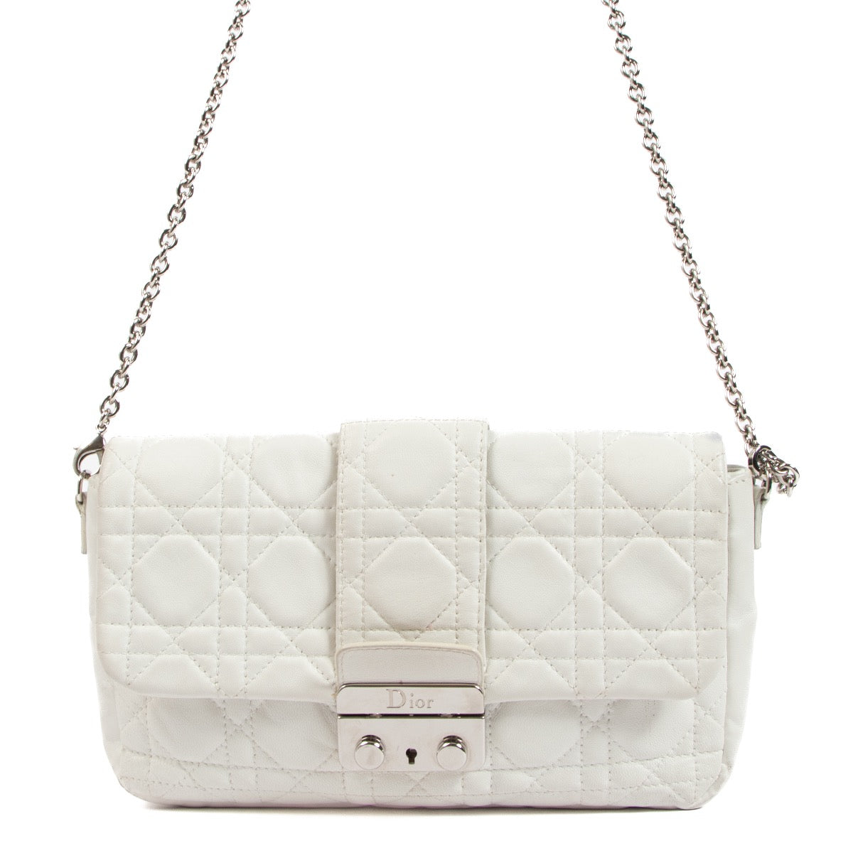 Shop an authentic second hand Christian Dior Miss Dior White Leather Crossbody on Labellov.com