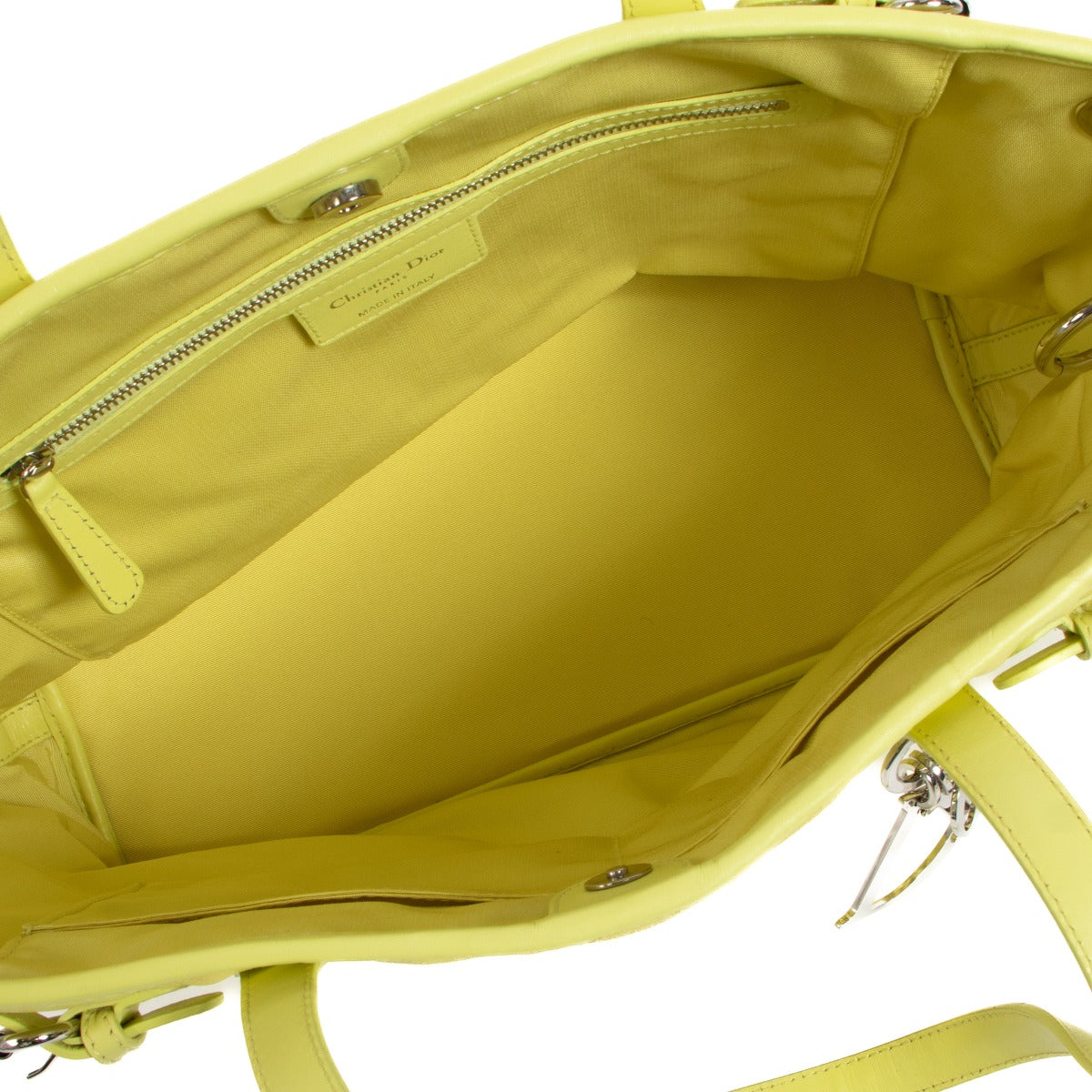 Sac cabas Christian Dior Panarea Cannage jaune