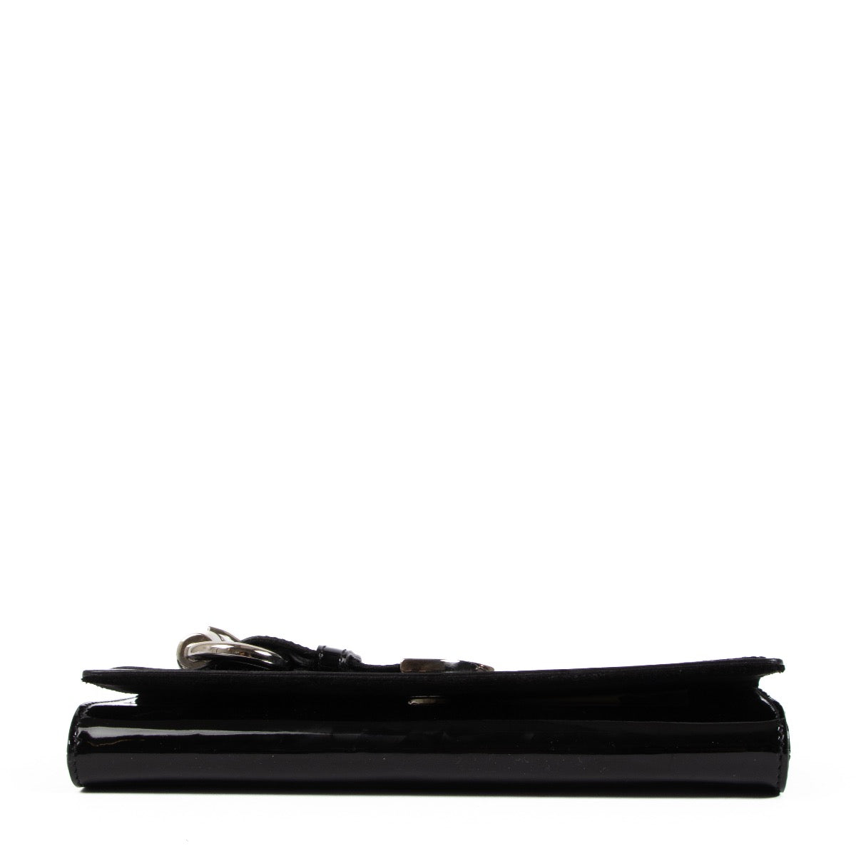 Shop an authentic second hand Gucci Black Patent Leather Romy Buckle Clutch on Labellov.com