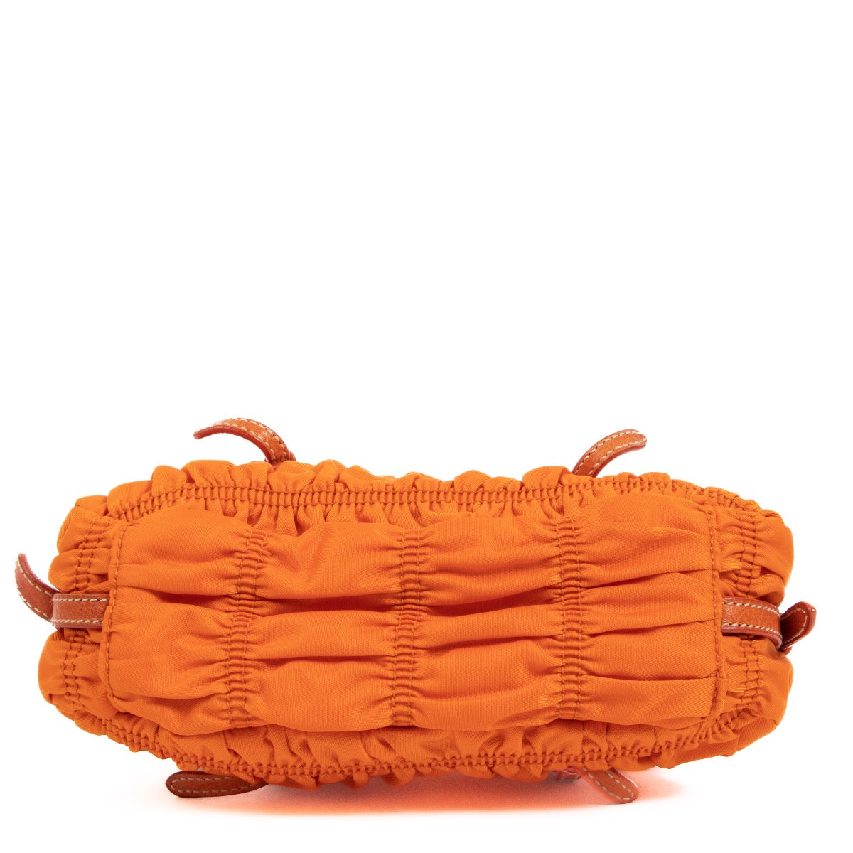 Shop an authentic preloved Prada Orange Tessuto Gaufre Nylon Top Handle on Labellov.com