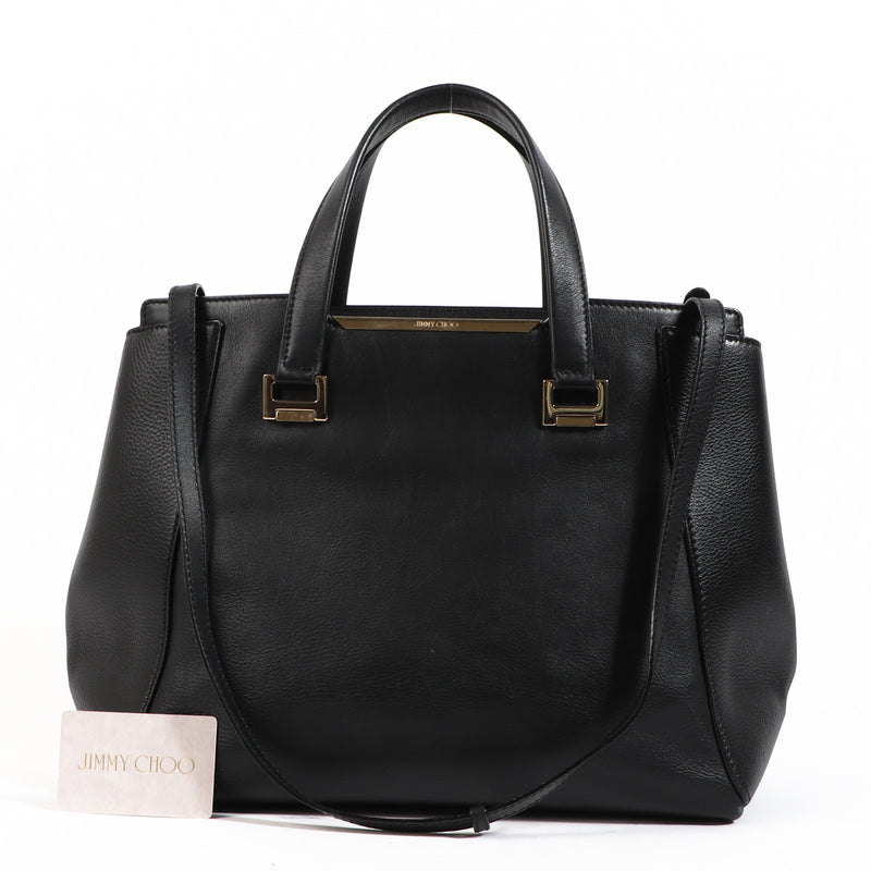 Jimmy Choo Black Leather Alfie Tote