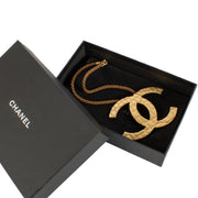 shop 100% authentic second hand Chanel 07P Gold Metal Oversized Crocodile Print CC Rope Choker Necklaceon Labellov.com