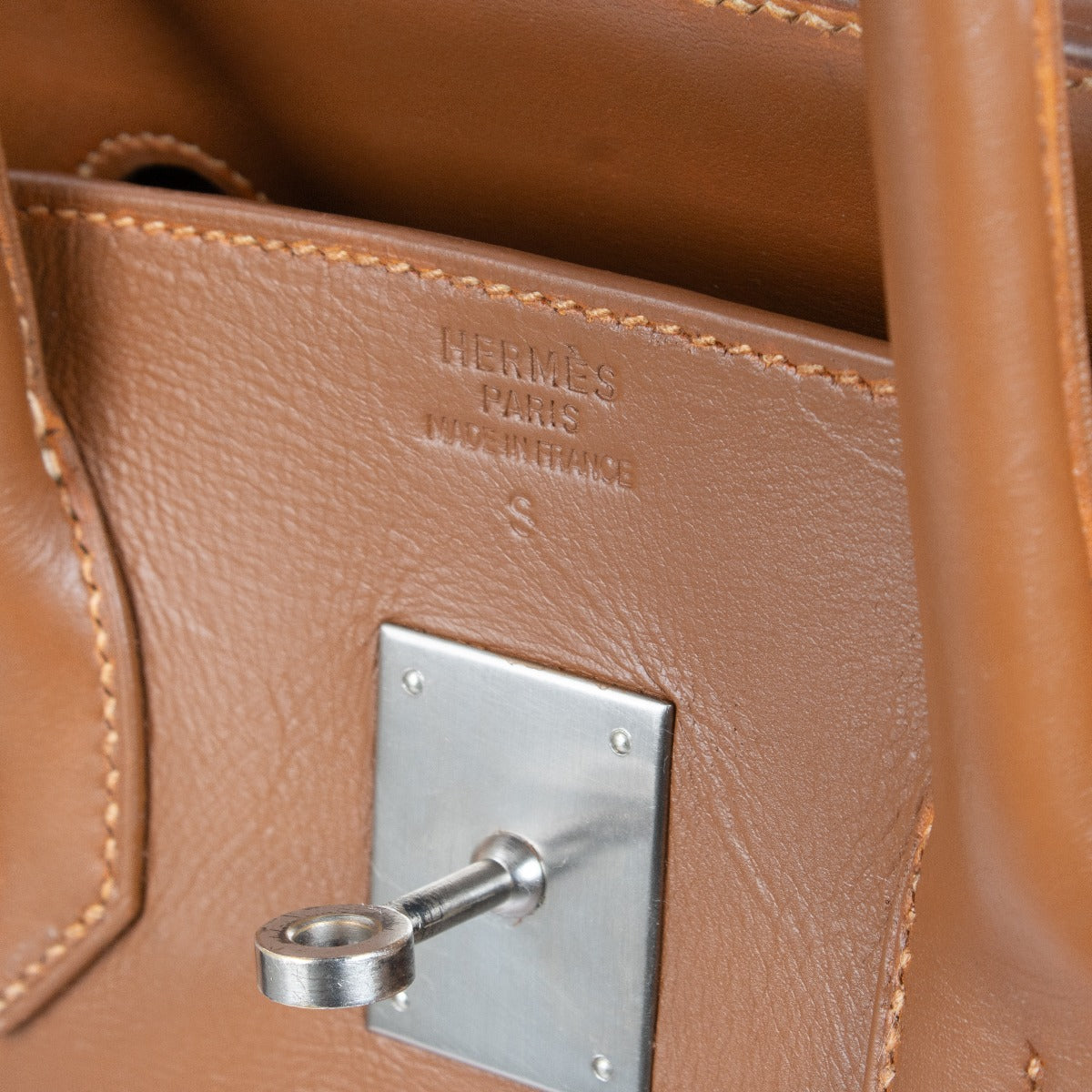 Authentic second hand 1998 Hermès Birkin 35 Fauve Barenia BPHW