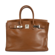 Hermès 1998 vintage Birkin 35 Fauve Barenia BPHW