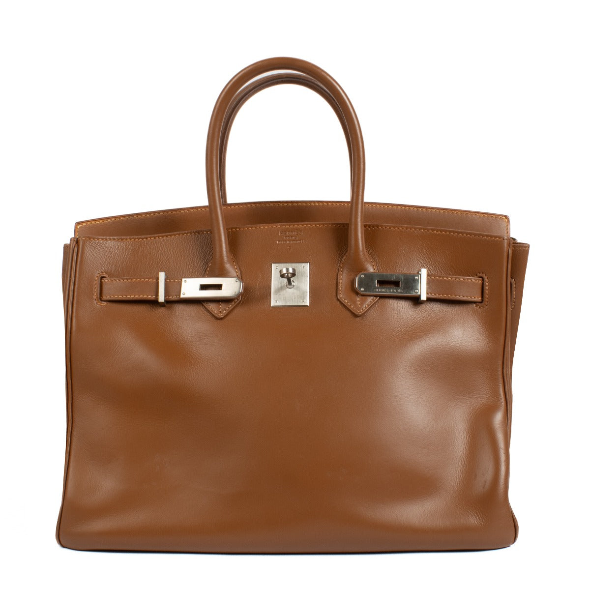 Hermès 1998 vintage Birkin 35 Fauve Barenia BPHW