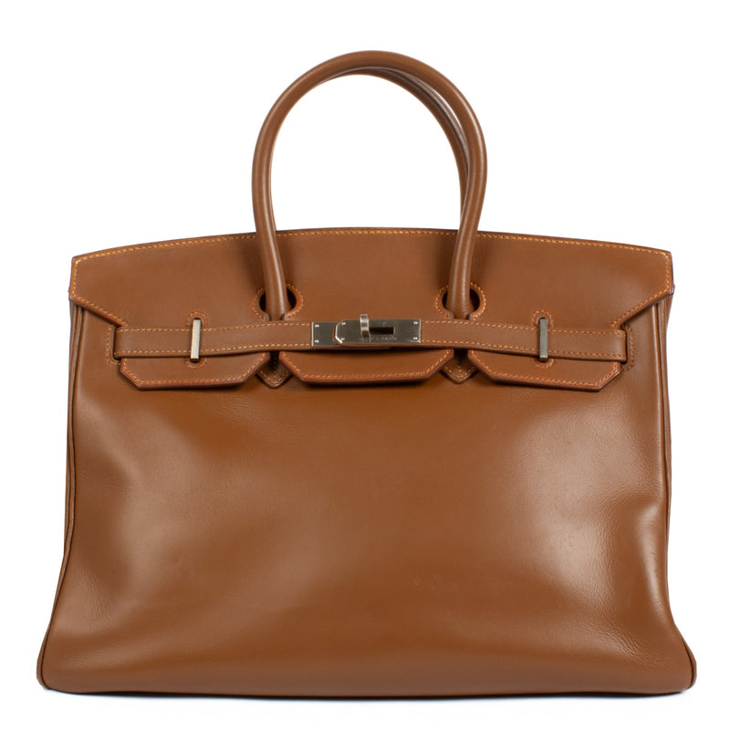 Hermès Birkin 35 Fauve Barenia Brushed Palladium