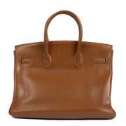Authentic second hand 1998 Hermès Birkin 35 Fauve Barenia BPHW