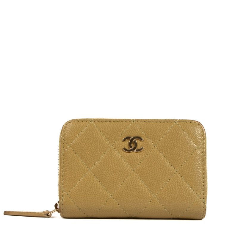 Shop 100% authentic second-hand Chanel 22K Light Green Caviar Classic Zipper Wallet on Labellov.com