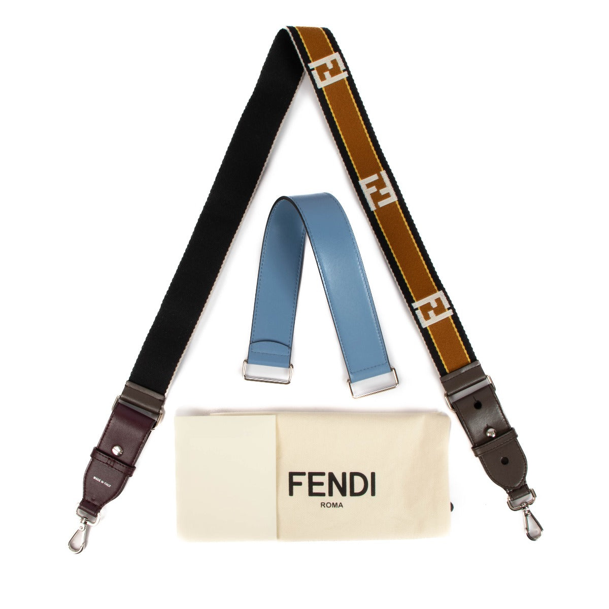 Shop authentic second hand Fendi Strap You FF Logo Shoulder Strap Set on www.labellov.com