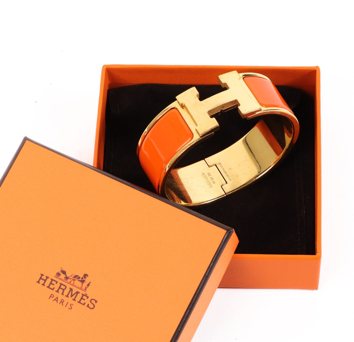 Hermès Clic Clac H Orange Fruité Bracelet