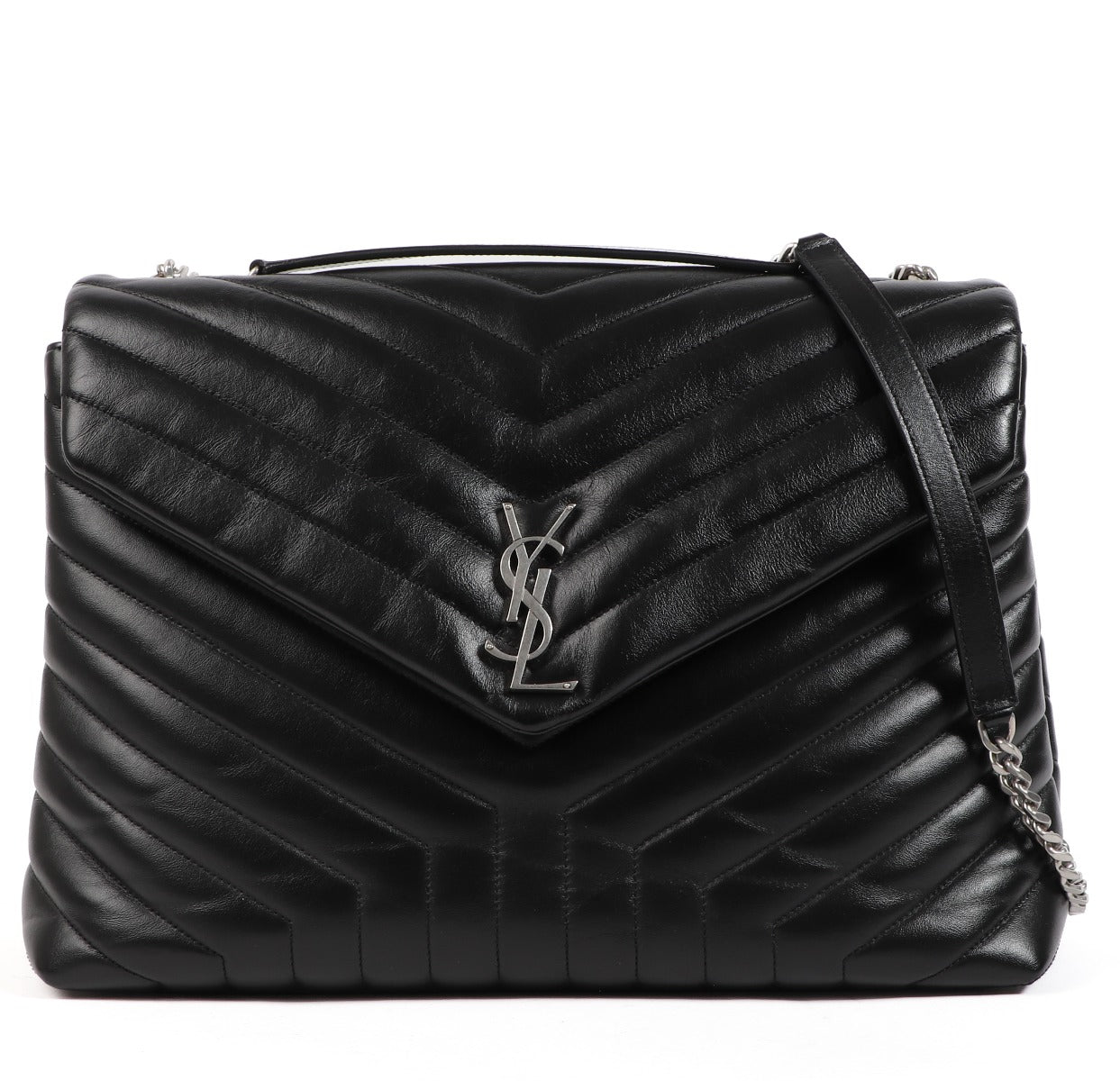Saint Laurent Black Loulou Large Chain Bag