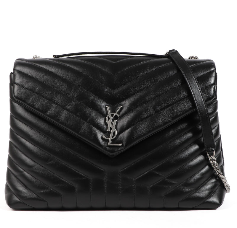 Saint Laurent Black Loulou Large Chain Bag