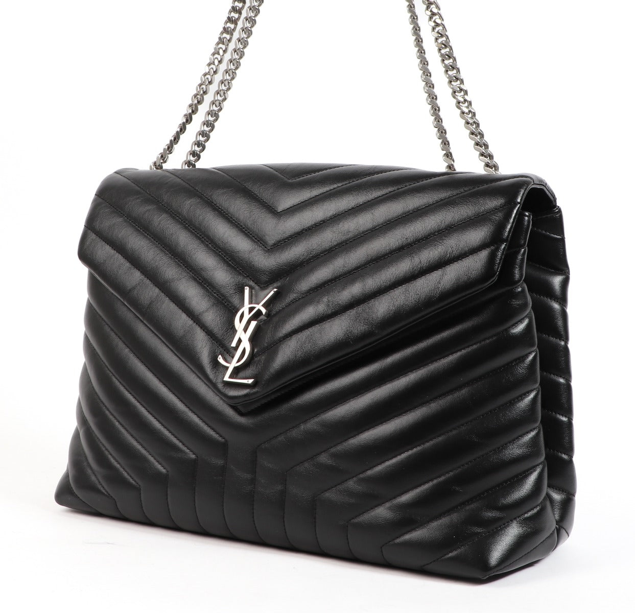 Saint Laurent Black Loulou Large Chain Bag