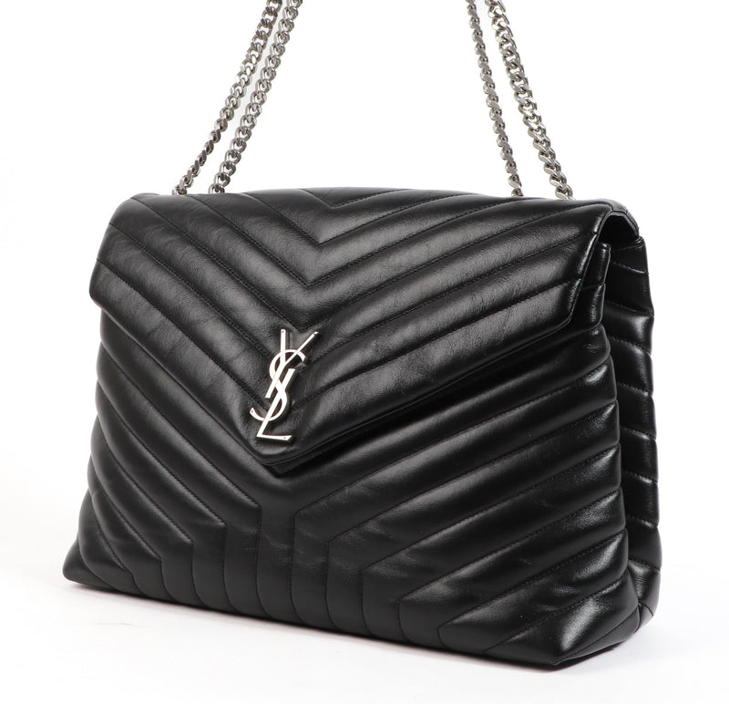 Saint Laurent Black Loulou Large Chain Bag