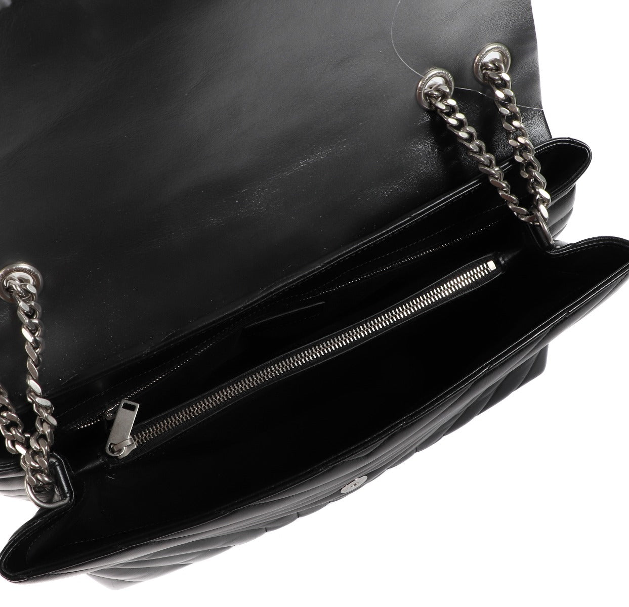 Saint Laurent Zwarte Loulou Grote Kettingtas