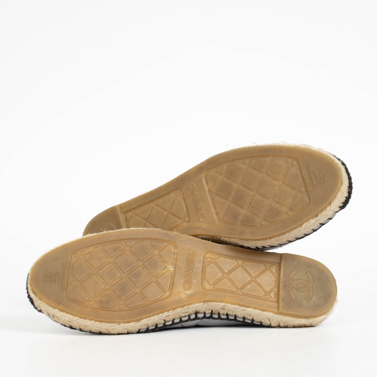 Authentic pre-loved Chanel 20P Grey Quilted Espadrilles on Labellov.com