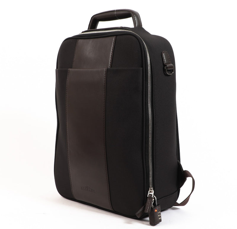 Delvaux Brown Leather Canvas Airess Backpack