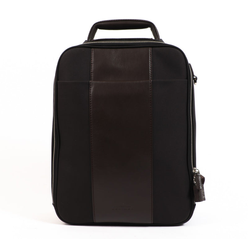 Delvaux Brown Leather Canvas Airess Backpack