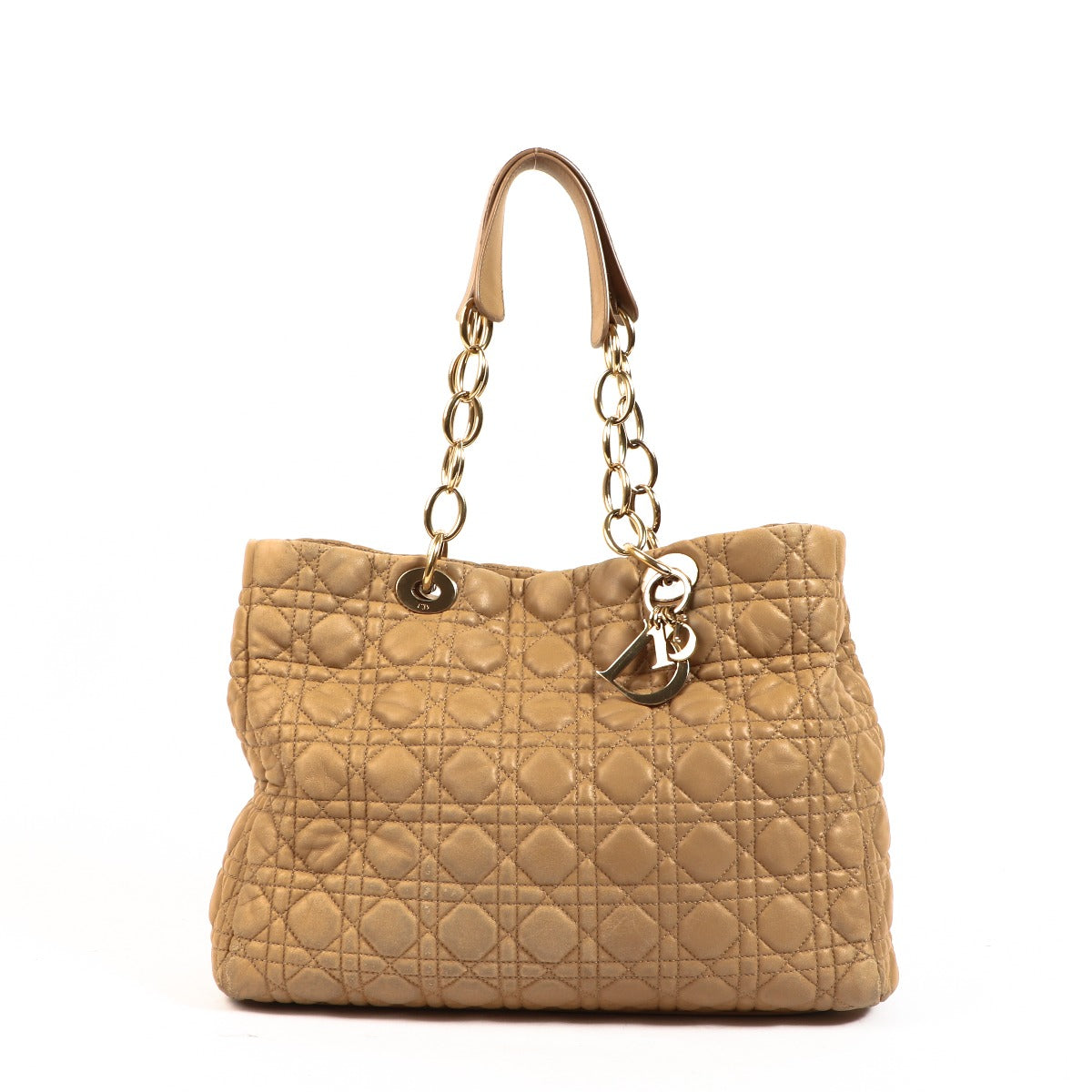 Christian Dior Beige Cannage Lady Dior Shopper Tote